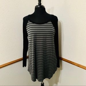NWT - Striped Elbow Patch Top